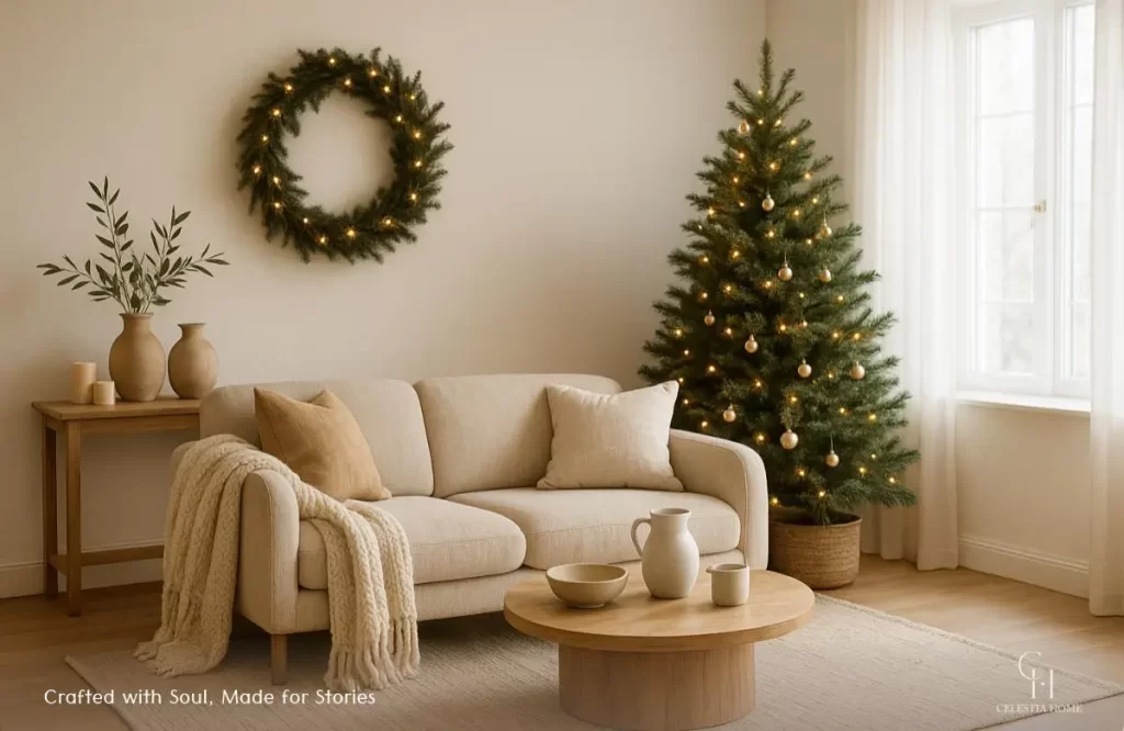 Elegant handcrafted table setting in a minimalist home interior.