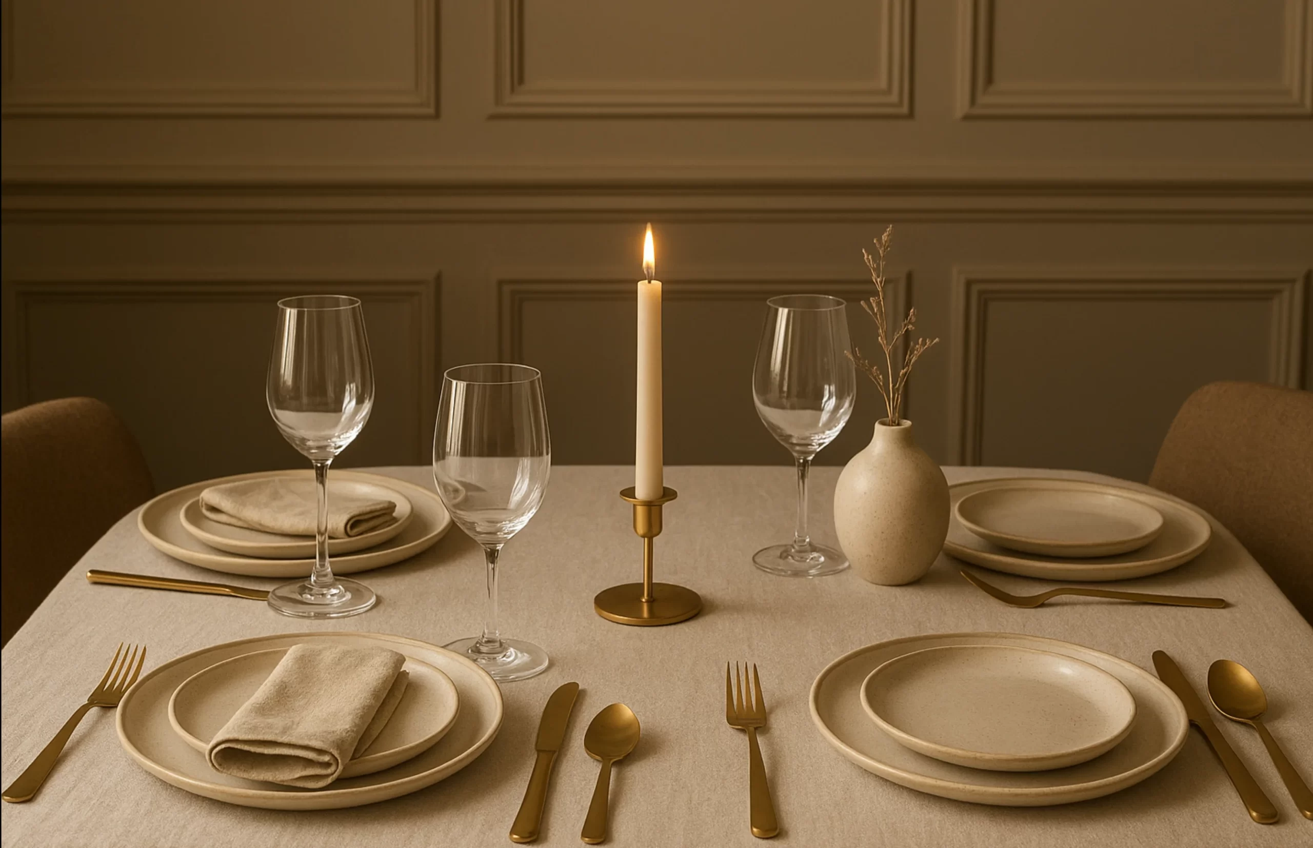 Premium handcrafted Ceranite™ dinnerware styled on a dining table
