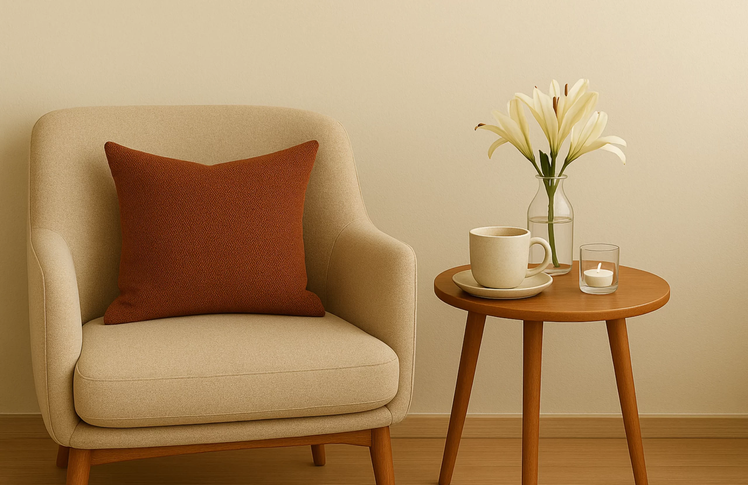 Minimal home styling transformation with artisan pieces