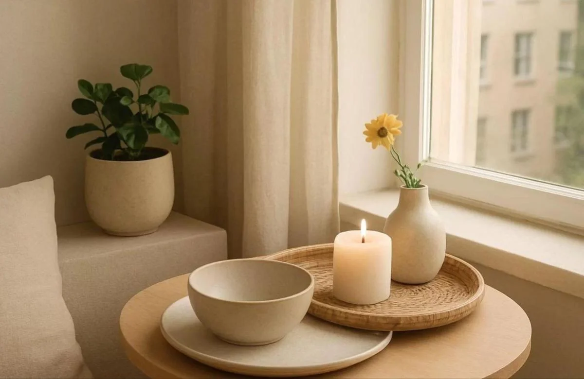 Elegant artisan serveware arranged on a warm dining table
