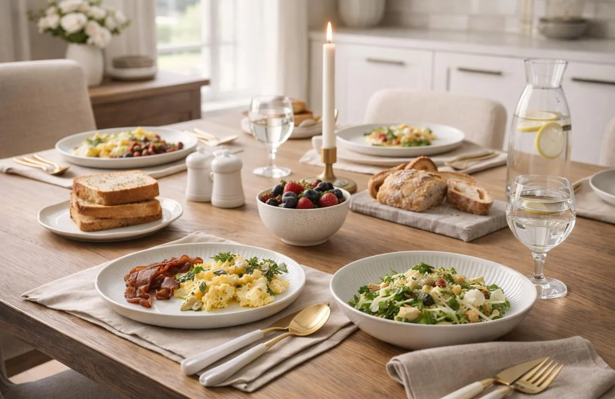 Minimal handcrafted table setting for daily dining