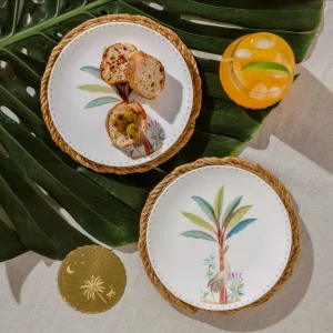 Eterna Crane quarter plates with coasters