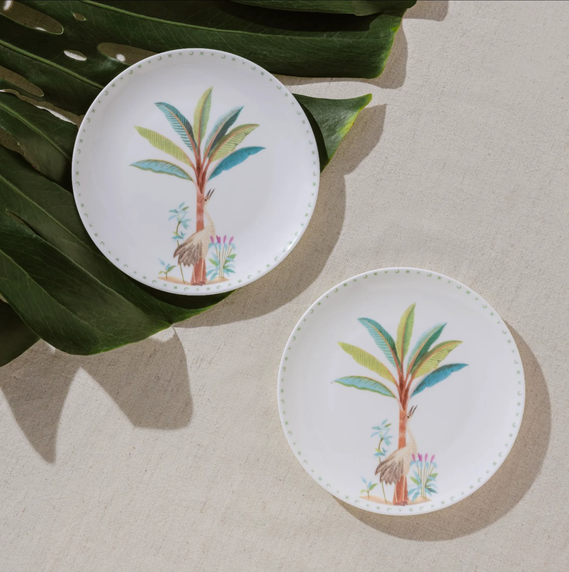 Second image of Eterna Crane Quarter Plates - Set of 2