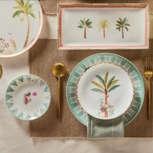 Eterna Crane quarter plates styled as table setting