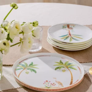 Eterna round platter styled on table