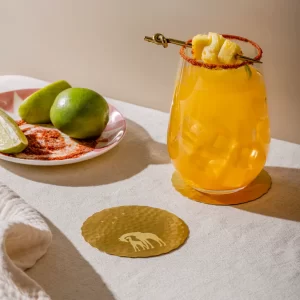 Masion Lustré Giraffe coasters styled on table