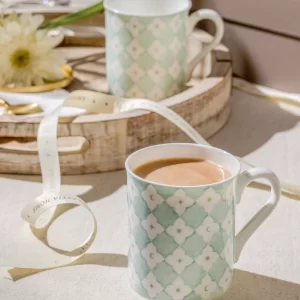 Monarc tea mugs styled on table