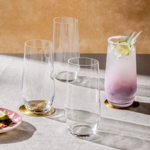 Set of Nordic highball glasses on modern table