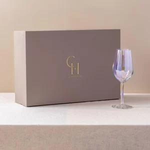 Opalescent stem glass in premium gift box