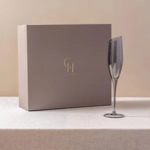 Slate champagne flutes in premium box