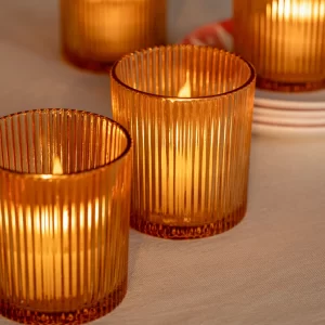 Warm Amber tea light holders styled together